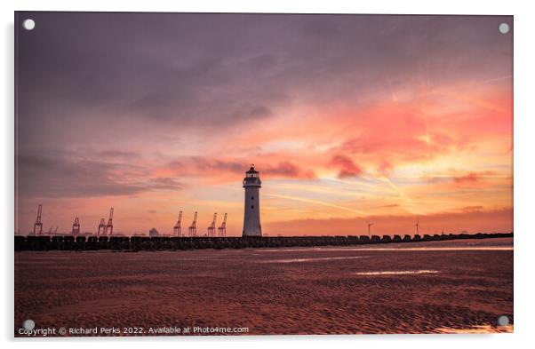 New Brighton Sunrise Acrylic by Richard Perks