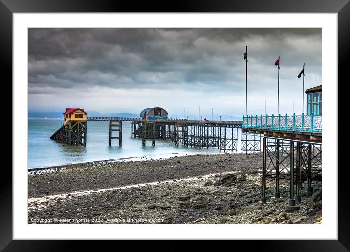 Majestic Mumbles Pier Highlighting New Lifeboat St Framed Mounted Print by Peter Thomas