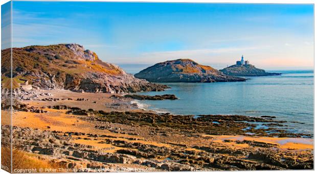 Majestic Gower Lighthouse Canvas Print by Peter Thomas