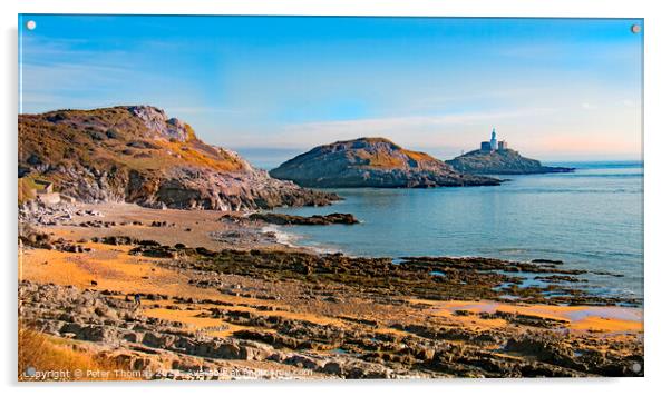 Majestic Gower Lighthouse Acrylic by Peter Thomas