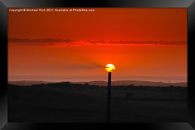 Sunset At The Pole Framed Print by Michael Rich