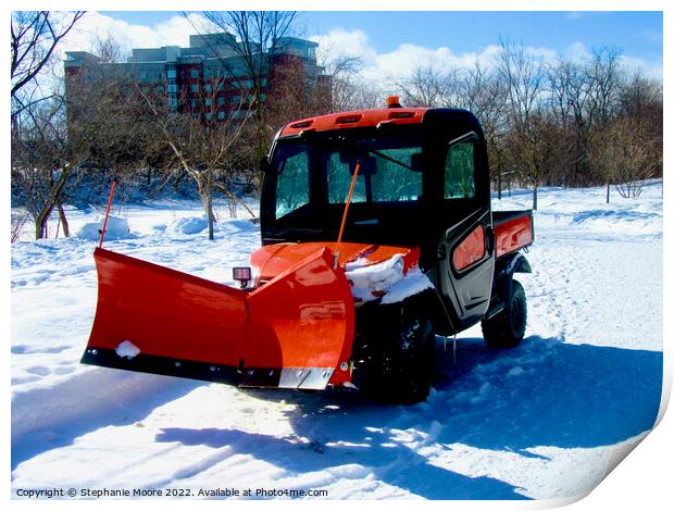 The Little Red Snow Plow Print by Stephanie Moore