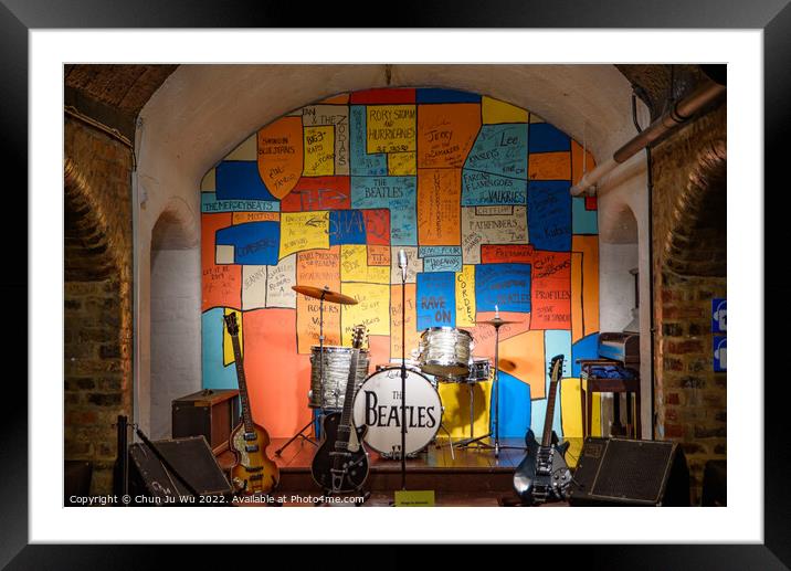 The exhibition of instruments at The Beatles Story, a museum in Liverpool, United Kingdom Framed Mounted Print by Chun Ju Wu
