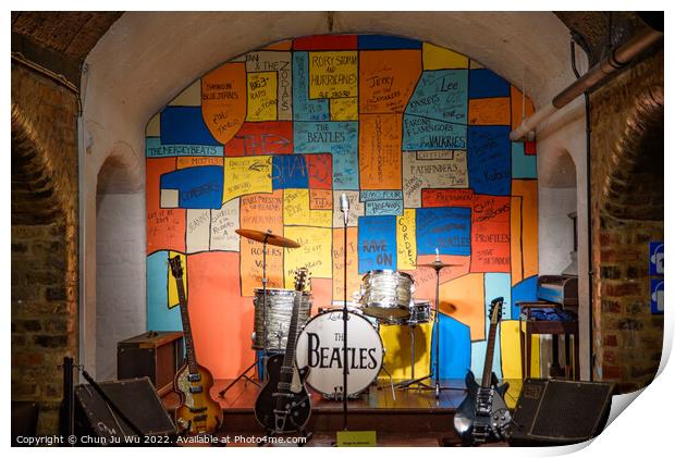The exhibition of instruments at The Beatles Story, a museum in Liverpool, United Kingdom Print by Chun Ju Wu
