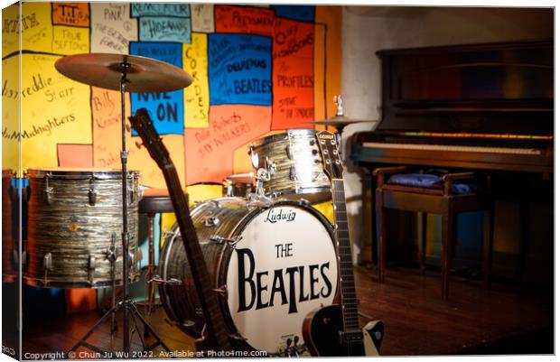The exhibition of instruments at The Beatles Story, a museum in Liverpool, United Kingdom Canvas Print by Chun Ju Wu