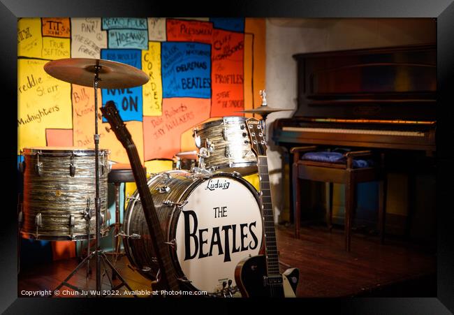 The exhibition of instruments at The Beatles Story, a museum in Liverpool, United Kingdom Framed Print by Chun Ju Wu