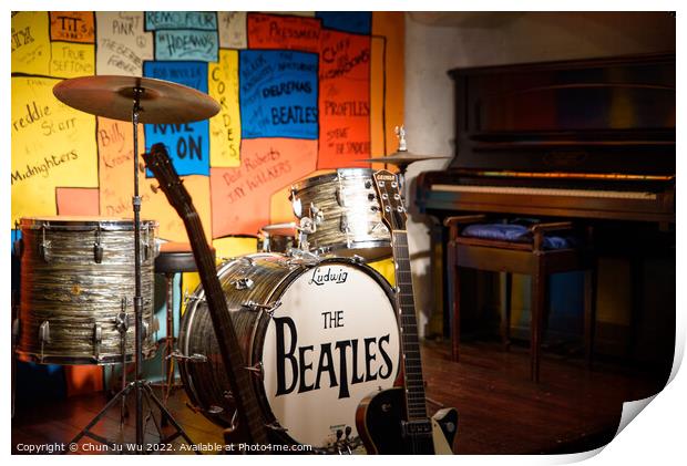 The exhibition of instruments at The Beatles Story, a museum in Liverpool, United Kingdom Print by Chun Ju Wu