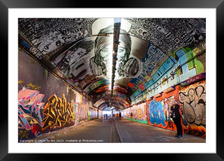 Leake Street Tunnel decorated with graffiti in London, United Kingdom Framed Mounted Print by Chun Ju Wu