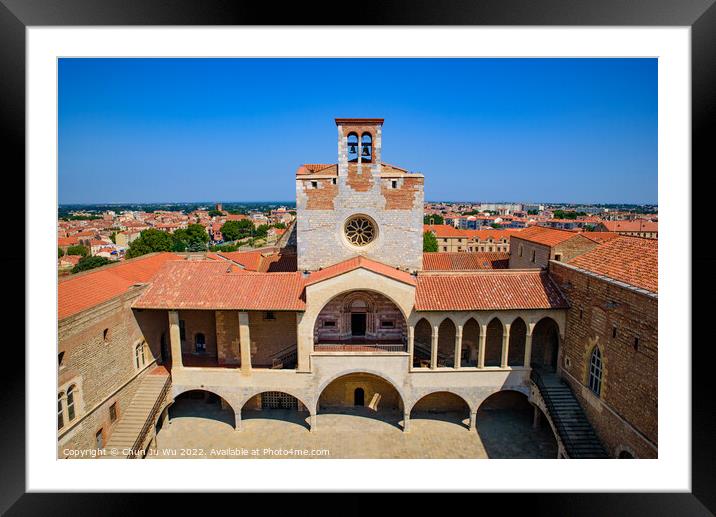 Palace of the Kings of Majorca (Palais des Rois de Majorque), a fortress in Perpignan, France Framed Mounted Print by Chun Ju Wu