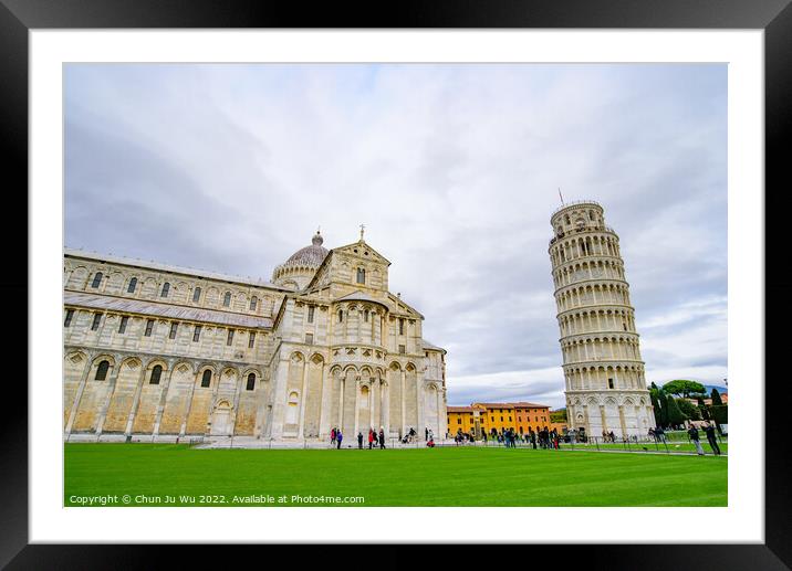 Tower of Pisa and Pisa Cathedral in Pisa, Italy Framed Mounted Print by Chun Ju Wu