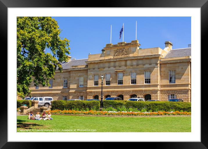 Parliament House - Hobart Framed Mounted Print by Laszlo Konya
