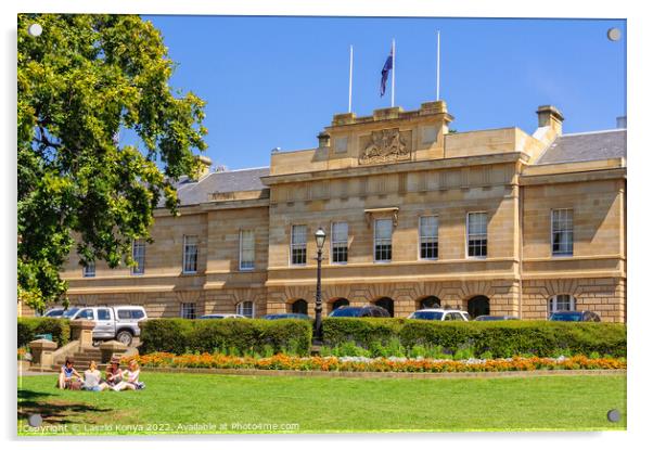 Parliament House - Hobart Acrylic by Laszlo Konya