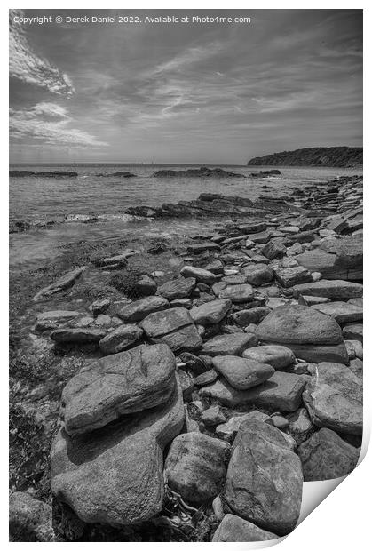 Peveril Point, Swanage, Dorset (mono) Print by Derek Daniel