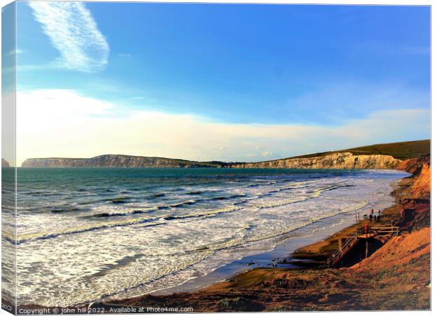 Compton bay, Isle of Wight, UK. Canvas Print by john hill