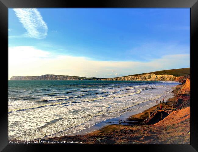 Compton bay, Isle of Wight, UK. Framed Print by john hill