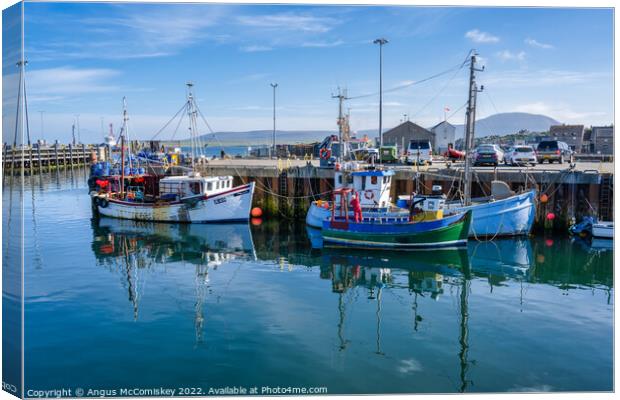 Fishing boats in Stromness harbour, Orkney Isles Canvas Print by Angus McComiskey