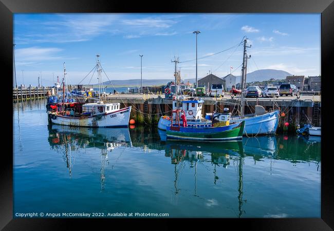 Fishing boats in Stromness harbour, Orkney Isles Framed Print by Angus McComiskey