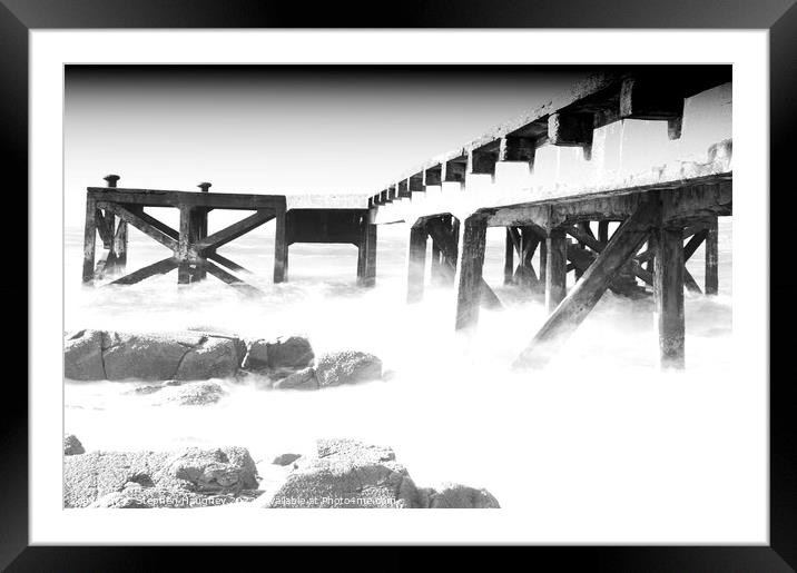 Pier in the waves Framed Mounted Print by Stephen Haughey