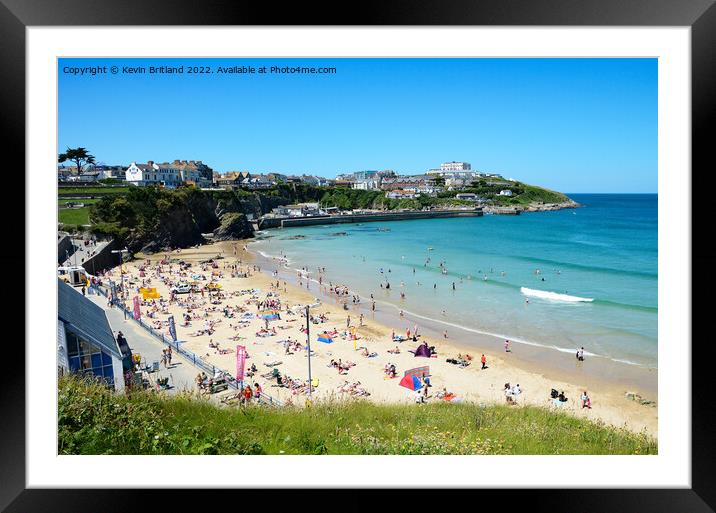 Towan beach newquay cornwall Framed Mounted Print by Kevin Britland