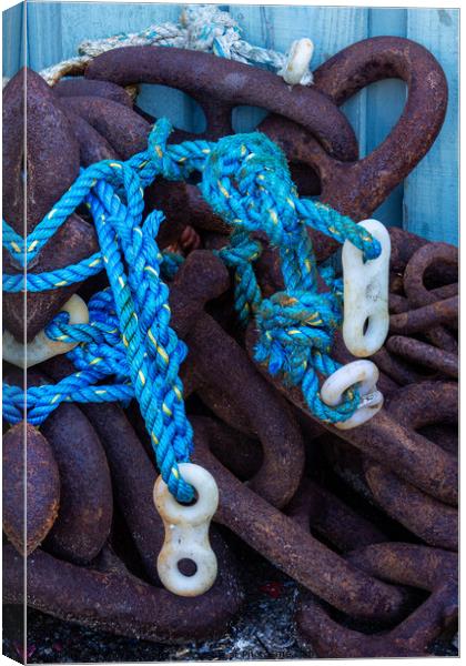 Fishing ropes and chains Canvas Print by Joy Walker