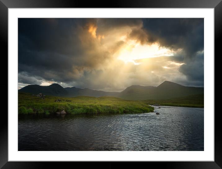 Lochan na h-Achlaise and the Black Mount  Framed Mounted Print by Anthony McGeever