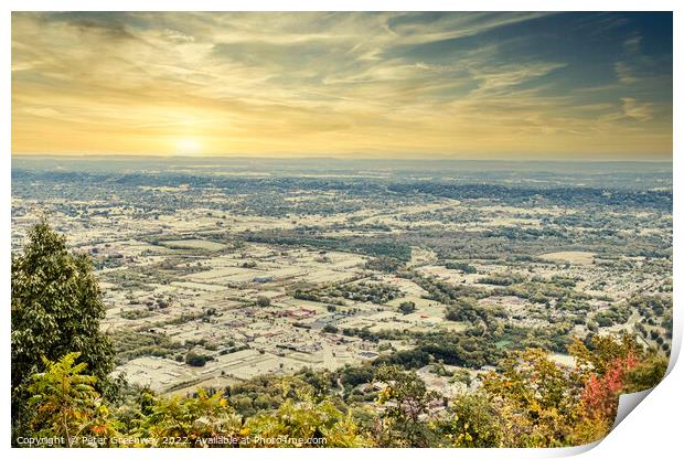 Chattanooga City From Lookout Mountain Print by Peter Greenway