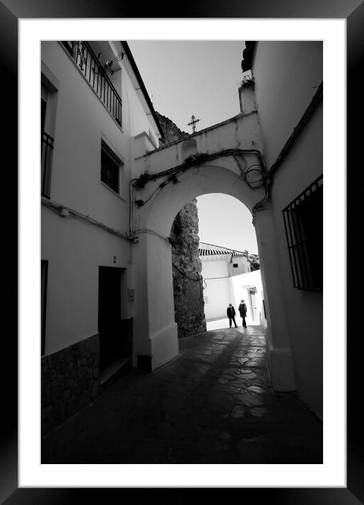 Streets in the historical center of Setenil Framed Mounted Print by Jose Manuel Espigares Garc