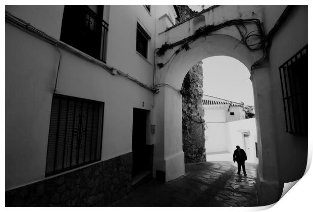 Streets in the historical center of Setenil Print by Jose Manuel Espigares Garc