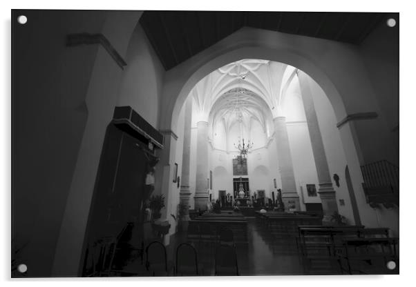 Interior of the parish church of Setenil Acrylic by Jose Manuel Espigares Garc