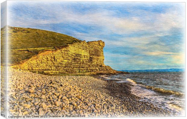 Evening Sun at Nash Point Canvas Print by Ian Lewis