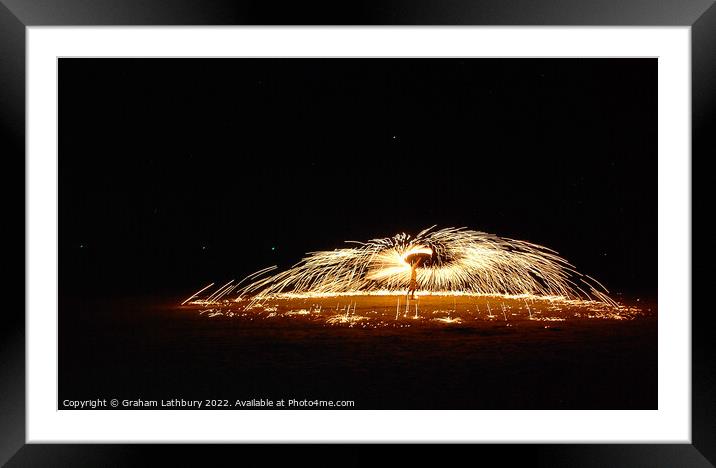 Fire Spinners of Thailand Framed Mounted Print by Graham Lathbury
