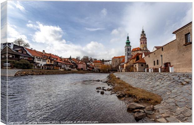 Cesky Krumlov cityscape with castle and old town, Czechia Canvas Print by Sergey Fedoskin