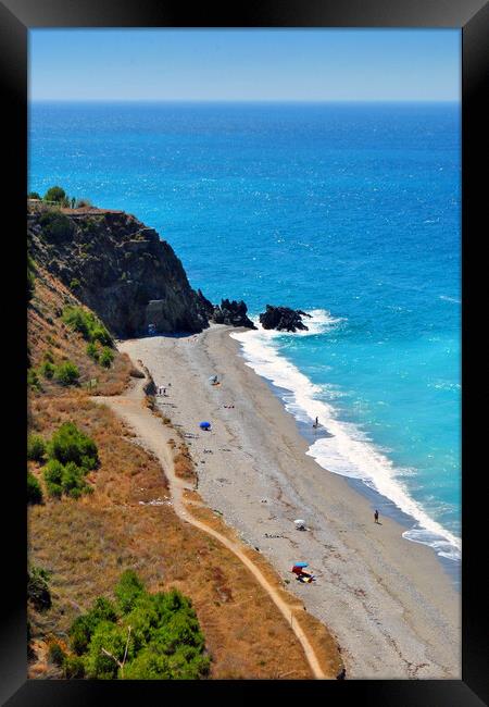 Playa de Las Alberquillas Costa del Sol Spain Framed Print by Andy Evans Photos