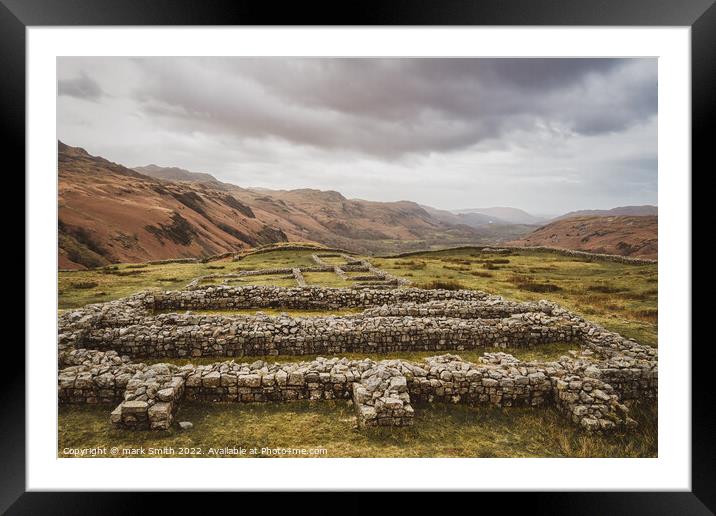 Hardknott Roman Fort Framed Mounted Print by mark Smith