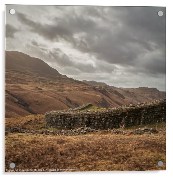 Roman Wall, Cumbria Acrylic by mark Smith