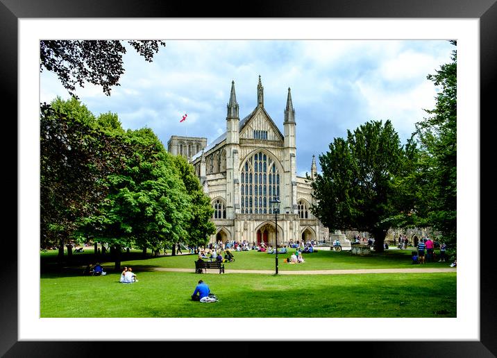 Winchester Cathedral Framed Mounted Print by Gerry Walden LRPS