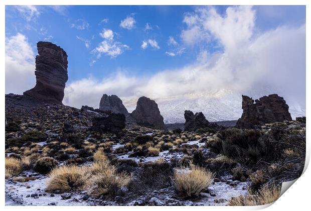 Winter on Mount Teide Tenerife Print by Phil Crean