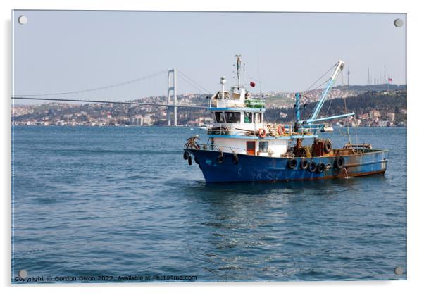 Fishing boat on the Bosphorus, Turkey Acrylic by Gordon Dixon