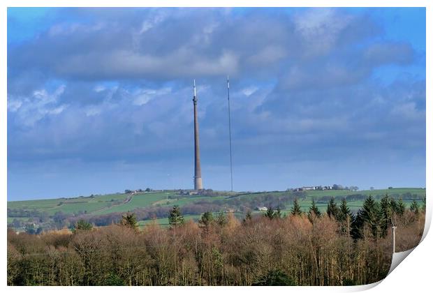 Emily Moor Transmitter Masts Print by Roy Hinchliffe