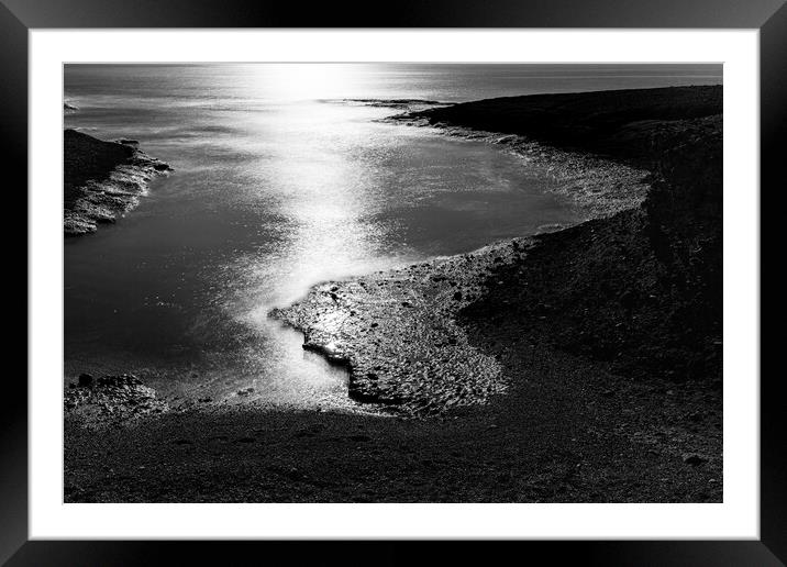 Sunlight on water Tajao Tenerife Framed Mounted Print by Phil Crean