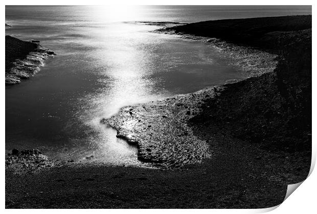 Sunlight on water Tajao Tenerife Print by Phil Crean