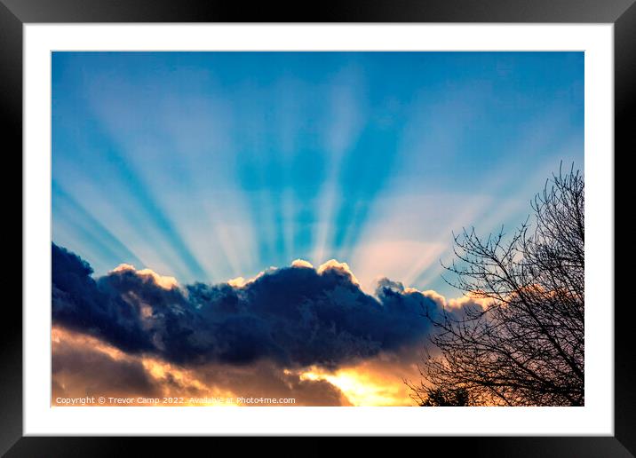 Crepuscular Rays Framed Mounted Print by Trevor Camp