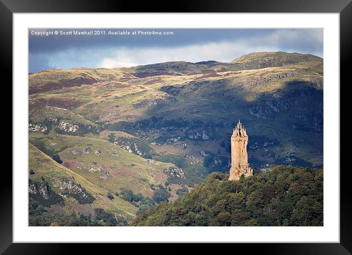 Wallace Monument - Stirling Framed Mounted Print by Scott K Marshall