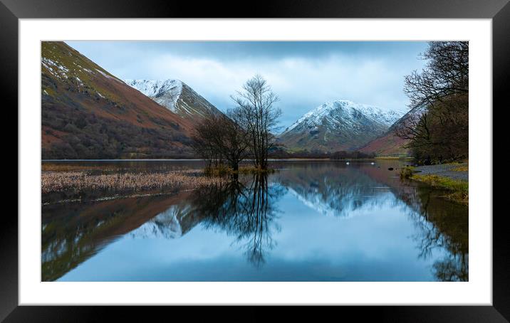 Light Snow At Brothers Water Framed Mounted Print by Phil Durkin DPAGB BPE4