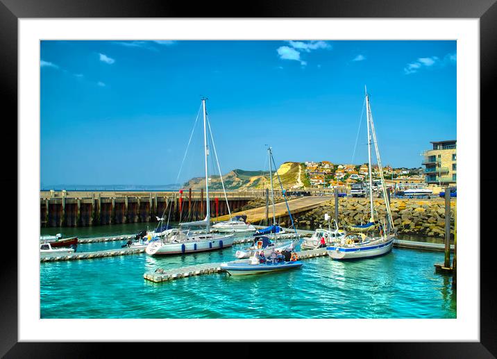 West Bay Harbour Framed Mounted Print by Alison Chambers