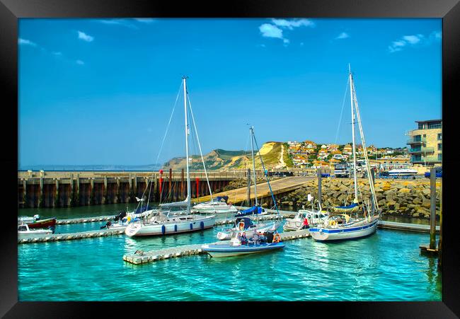 West Bay Harbour Framed Print by Alison Chambers