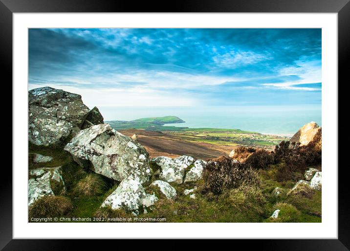 Dinas Head from Carn Ingli Framed Mounted Print by Chris Richards