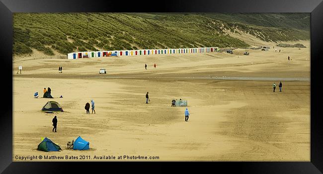 Woolacombe Beach and Huts Framed Print by Matthew Bates