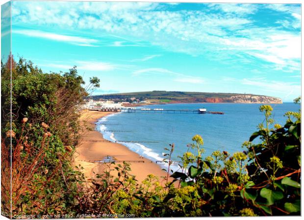Sandown Bay from the clifftop, Isle of Wight. Canvas Print by john hill