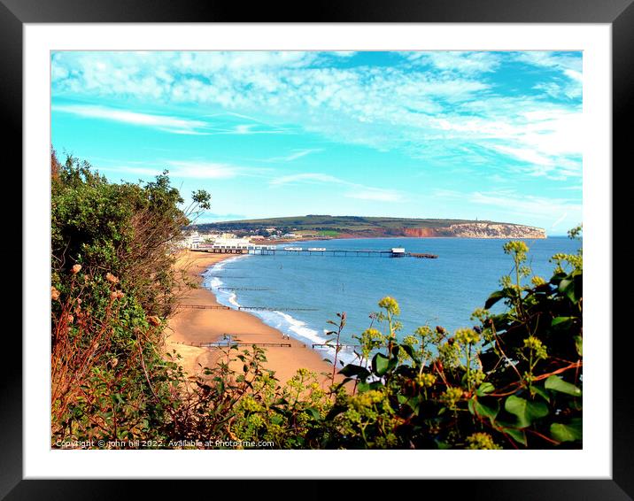 Sandown Bay from the clifftop, Isle of Wight. Framed Mounted Print by john hill